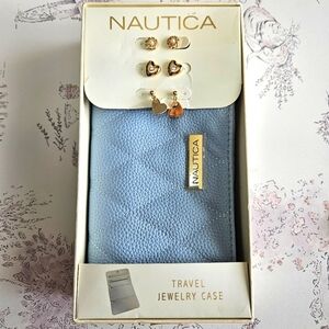 NEW!!! Nautica Blue Travel Jewelry Case with Earrings